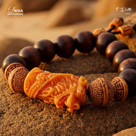 12 + 1 Mantra Anti-Stress Bracelet - 12 Beads, 1 Dragon