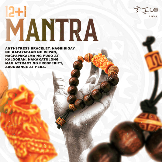 12 + 1 Mantra Anti-Stress Bracelet - 12 Beads, 1 Dragon