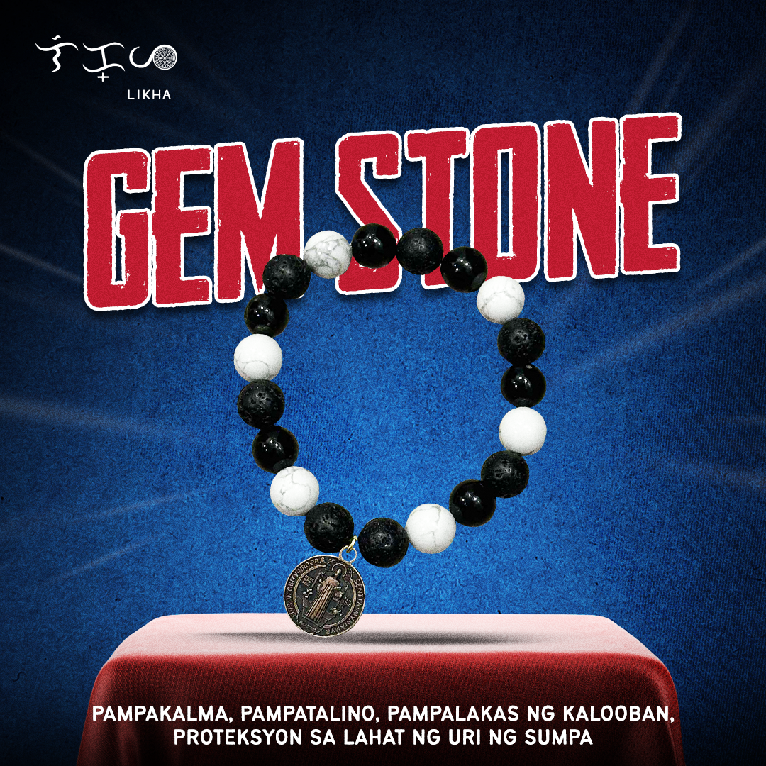 Gem-Stone Bracelet with Howlite, Black Obsidian and Lava Stone