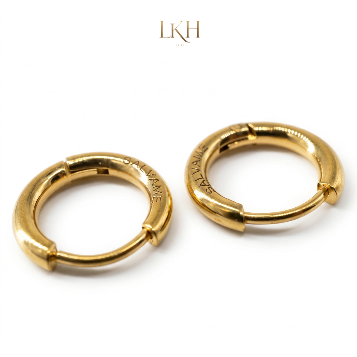 SALVAME Kaligtasan Hoop Earrings - 3 Pairs Included, One Order, Three Sizes, Gold Color