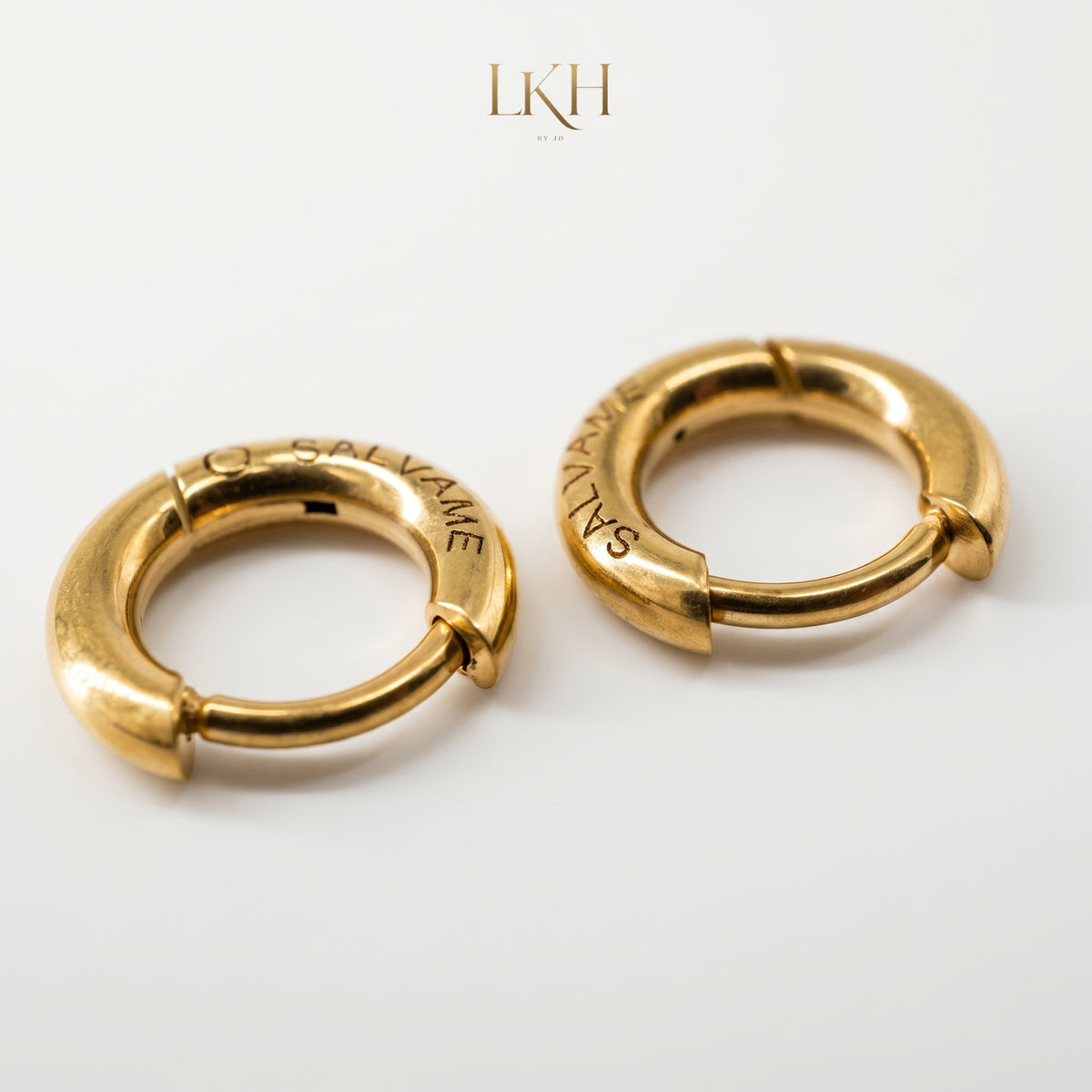 SALVAME Kaligtasan Hoop Earrings - 3 Pairs Included, One Order, Three Sizes, Gold Color