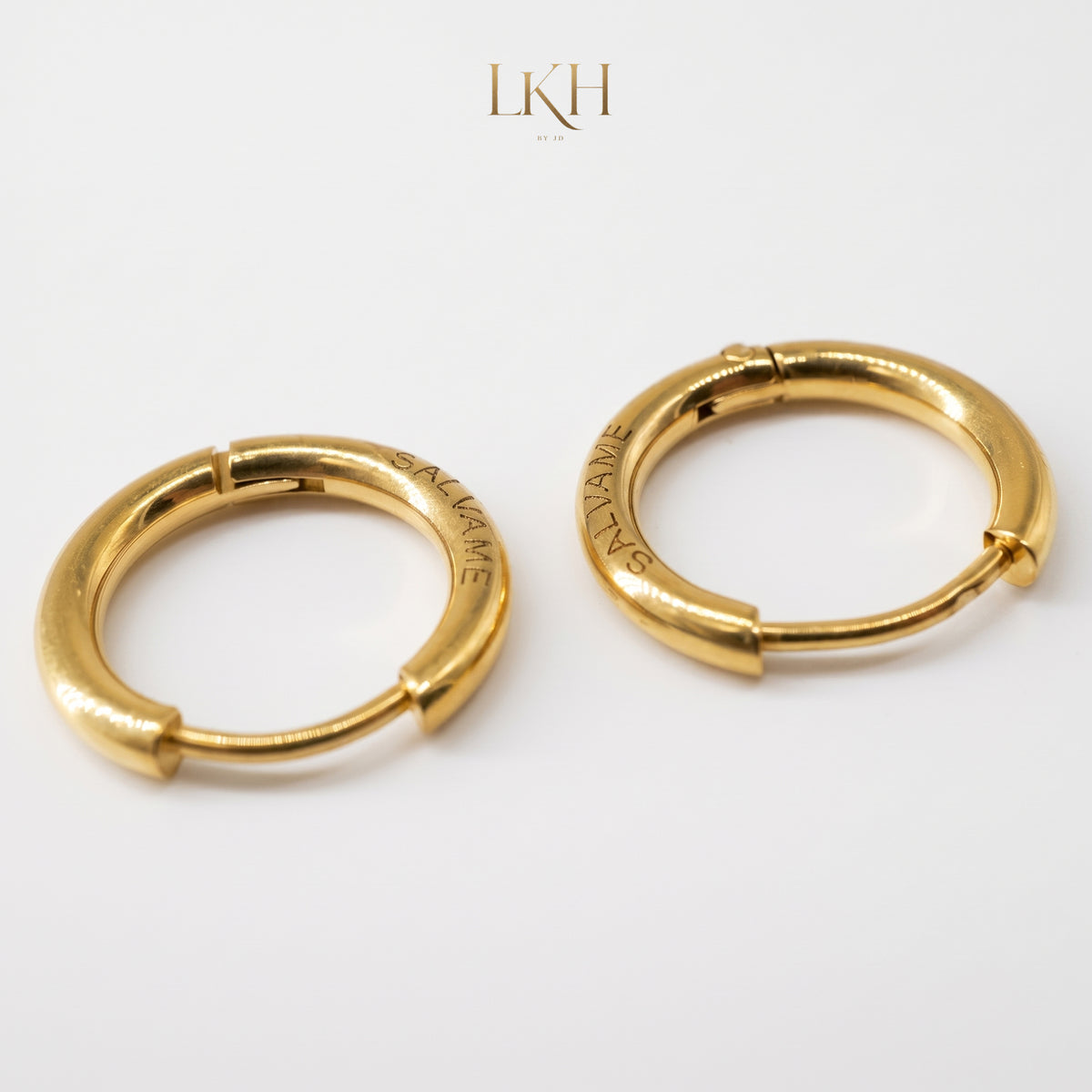 SALVAME Kaligtasan Hoop Earrings - 3 Pairs Included, One Order, Three Sizes, Gold Color