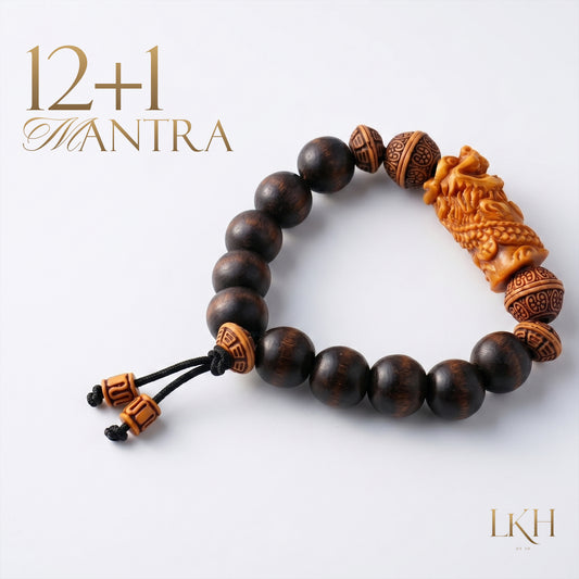 12 + 1 Mantra Anti-Stress Bracelet - 12 Beads, 1 Dragon