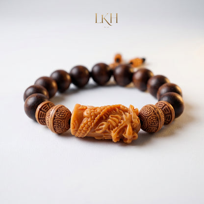 12 + 1 Mantra Anti-Stress Bracelet - 12 Beads, 1 Dragon